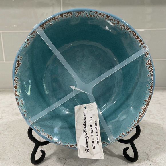 Tommy Bahama Dining Set 4 Tommy Bahama Turquiose Blue Crackle